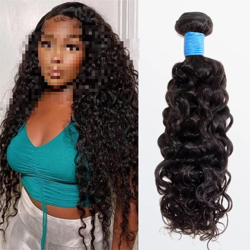 Ashine Brazilian Virgin Human Hair Bundles - 10A Burmese Curly Water Wave (14-30 Inches, Wet & Wavy, Glueless)