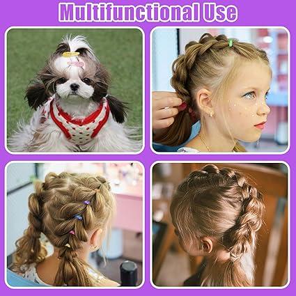 32 Colorful Elastic Hair Rubber Bands (1700 Pcs) +14 Styling Tools - Toddlers & Girls