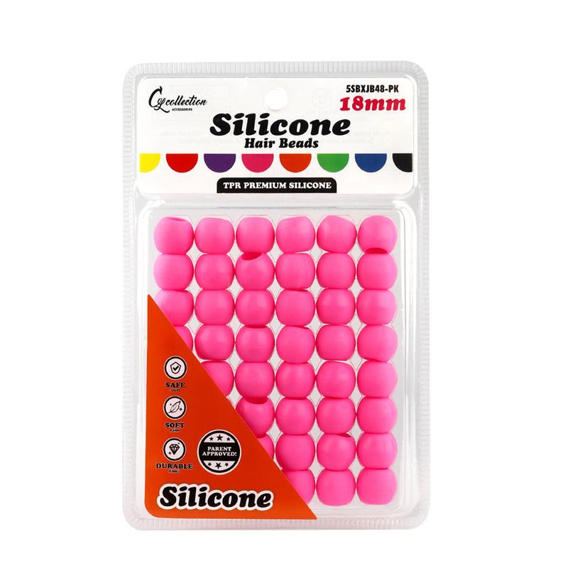 48 PCS 18mm Large Silicone Hair Beads - Premium Soft Rubber, Noiseless Painless Stylish Braiding