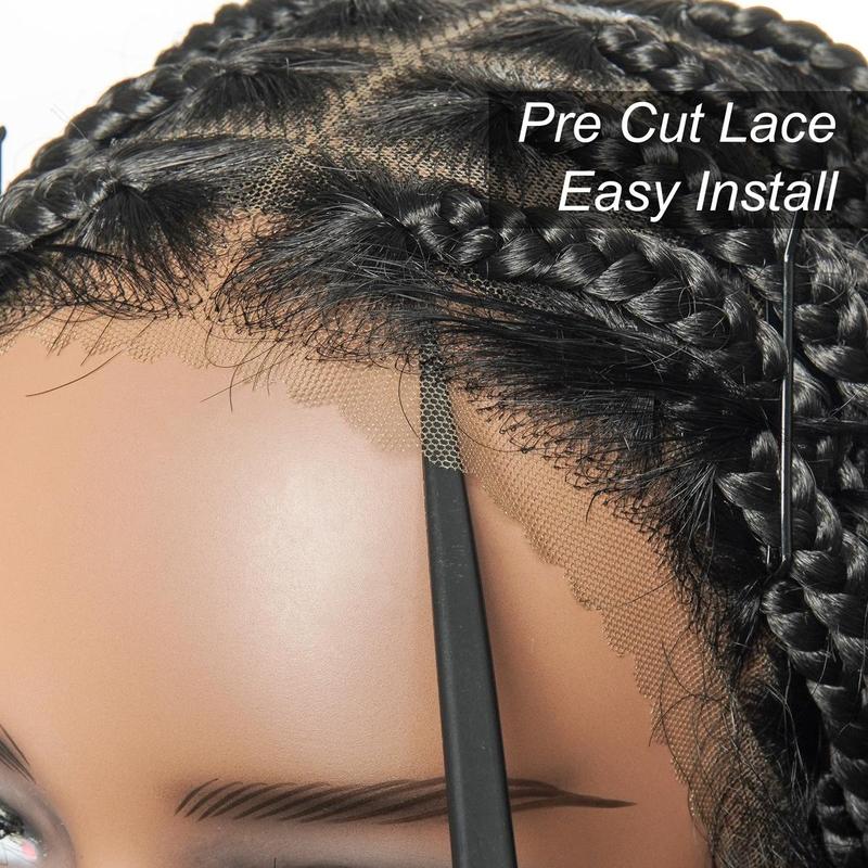 JALIZA 24"/36" Boho Box Braids Wig - 100% Human Hair Blend | Pre-Cut Transparent Lace 86 Strands