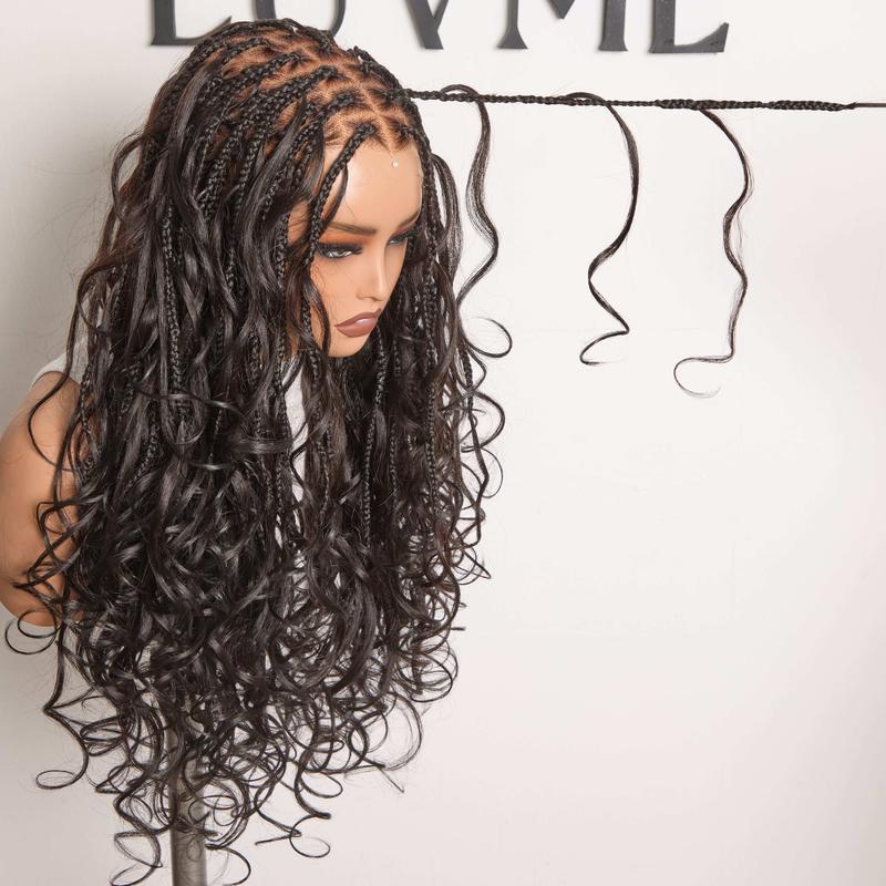 Luvme 26 Inch Bohemian French Curl Wig - Full HD Lace Pre-Plucked Pre-Cut Lace, Knotless Natural Hairline