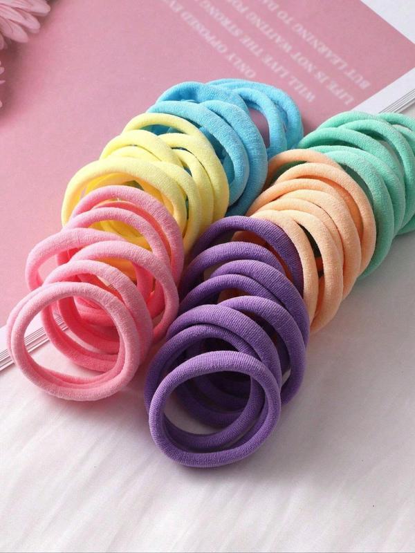 Women's Minimalist Elastic Hair Tie - Summer Simple Solid Color, Casual Daily Ponytail Accessory
