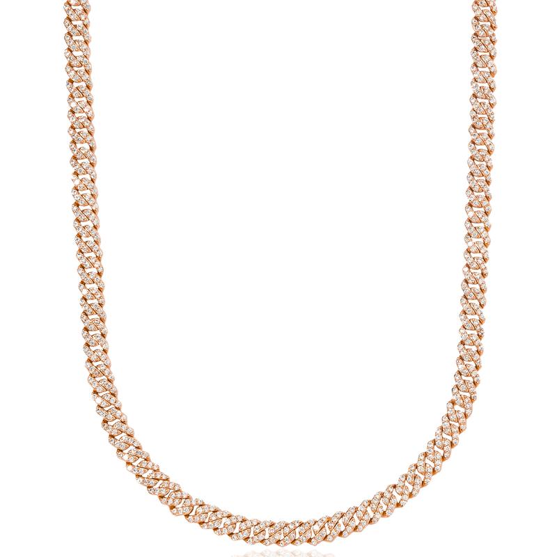 18K Gold Micro Diamond Prong Cuban Link Necklace - Icy Shine 16-30" Streetwear Essential