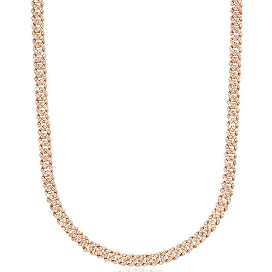 18K Gold Micro Diamond Prong Cuban Link Necklace - Icy Shine 16-30" Streetwear Essential