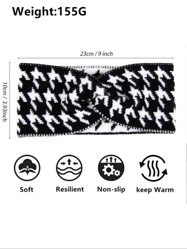 Women's 5-Piece Adjustable Knitted Headbands - Retro Design, High Elasticity for Daily & Outdoor