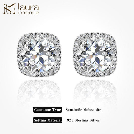 Moissanite S925 Silver Earrings Set - High-End Custom Unisex Jewelry for Daily, Festivals & Weddings