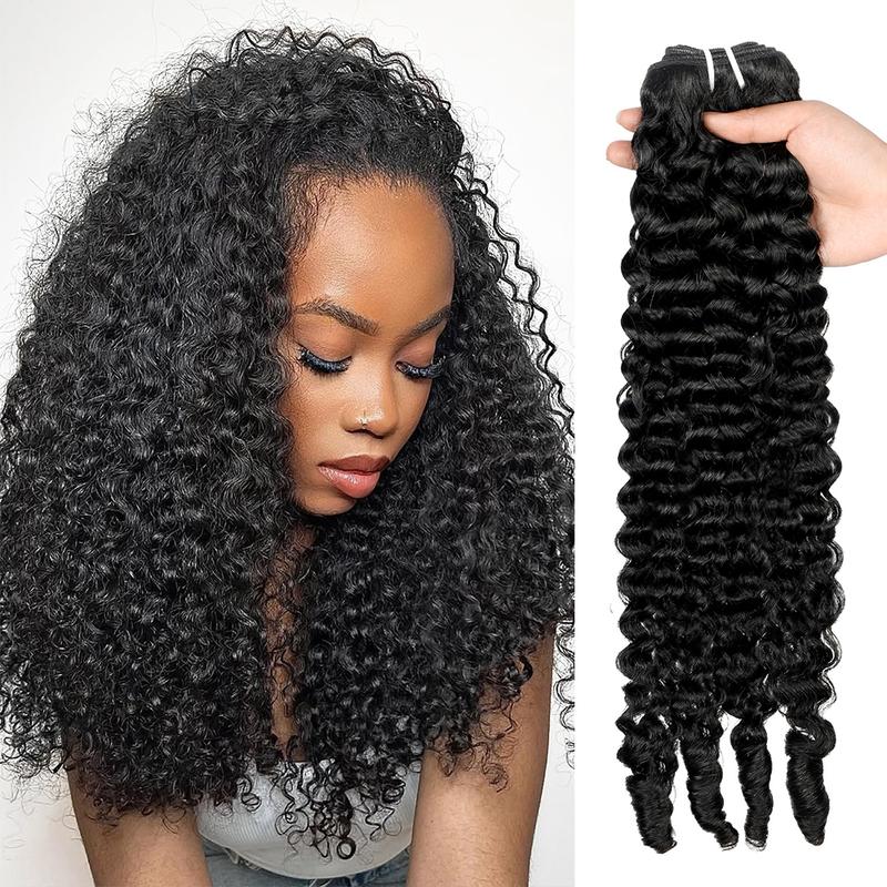 Burmese Curly Human Hair Weave Bundles - Quick Weave Spiral Curly Extensions for Black Women