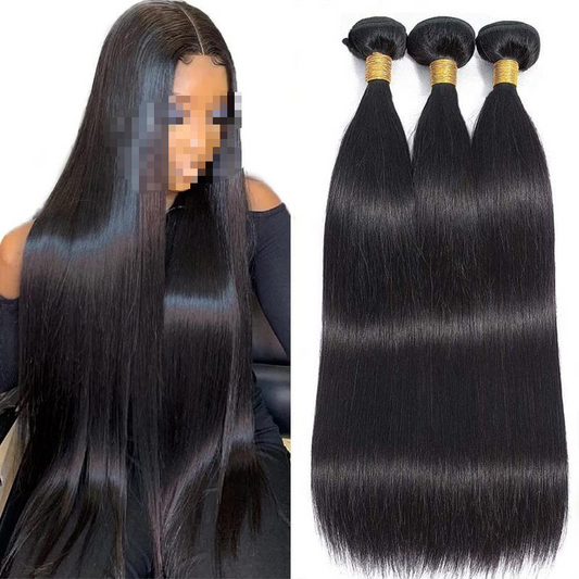 Black Friday Quick Weave Sew-In Hair Bundles - 3 Pcs 2x6/4x4 Closure Brazilian Virgin Straight Body Wave