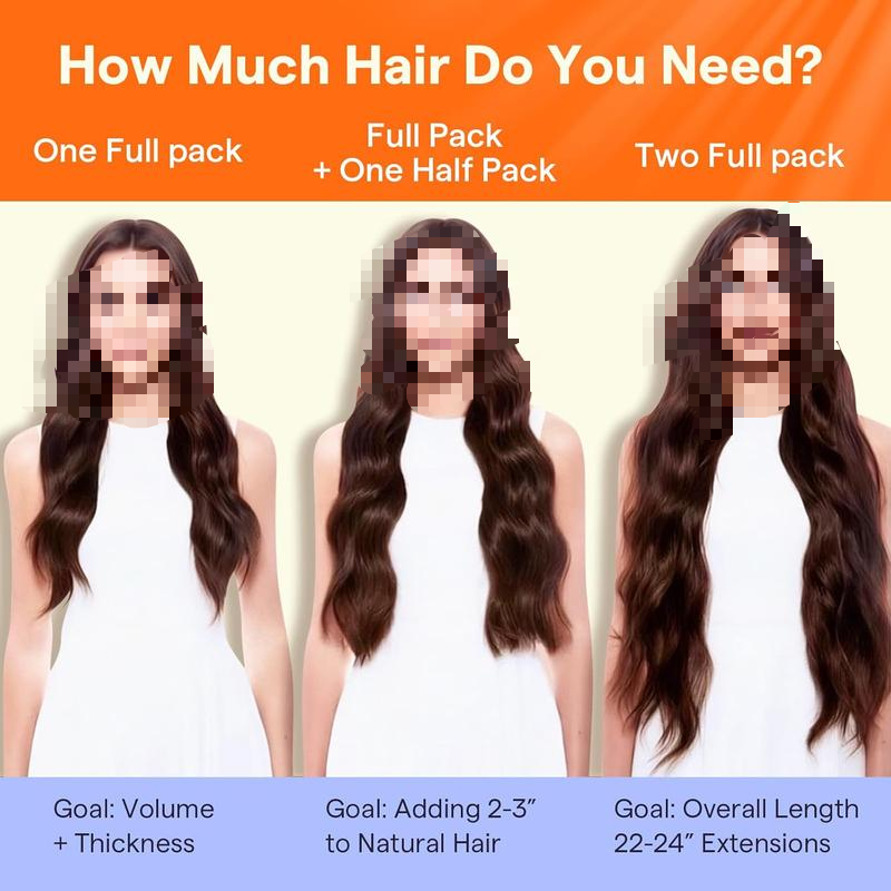 10-28 Inch Silky Straight Sparkle Clip-Ins - 7 Pcs Remy 100-150g Easy Install