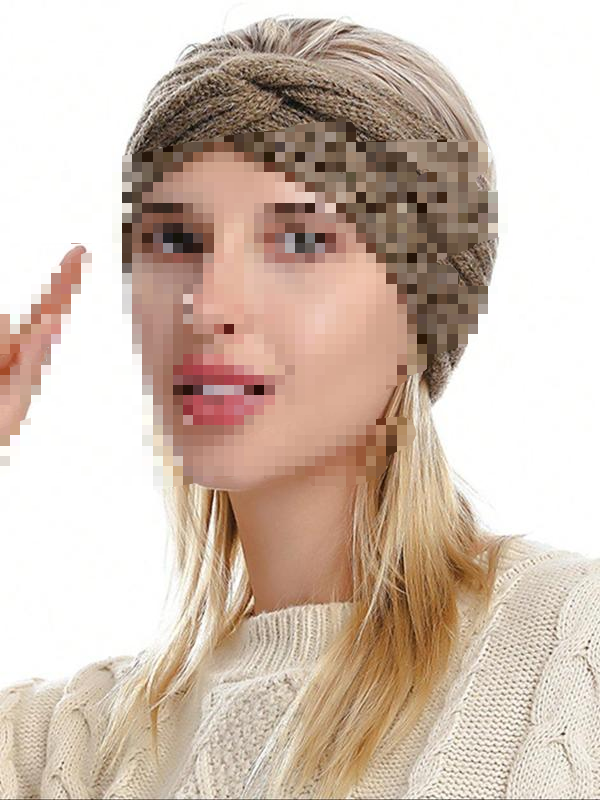Winter Fashion Elastic Knit Headband - Solid Color with Cute Knot & Snug Fit