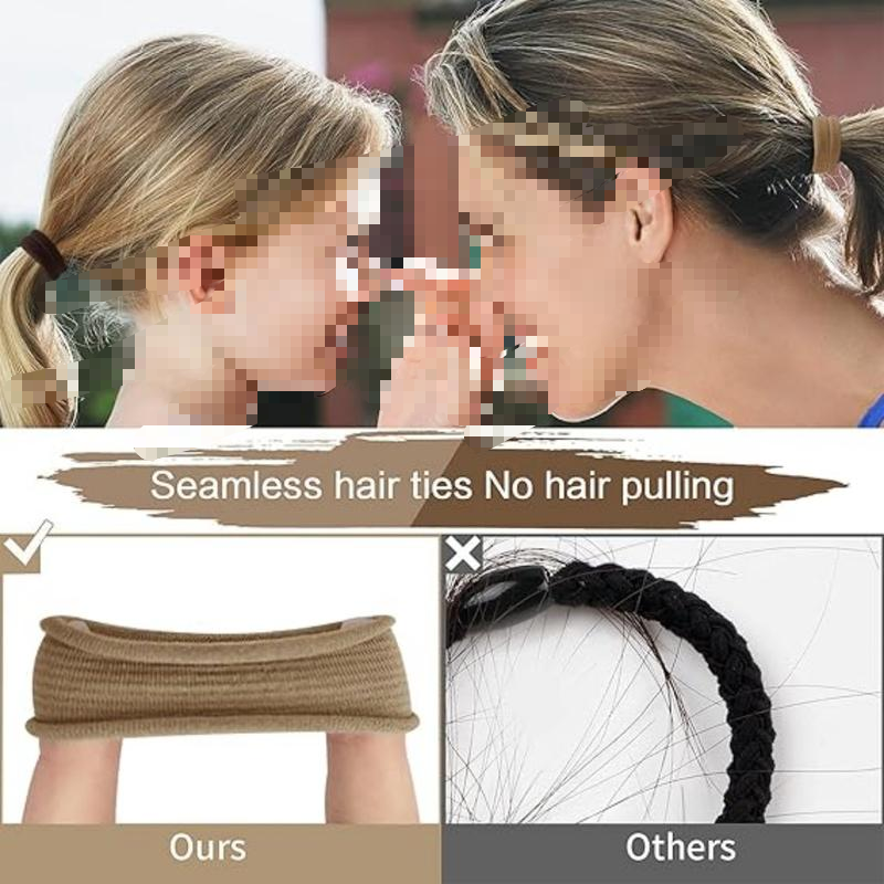 20 Pcs 4-Color Seamless Hair Bands - No-Damage Thick Elastic Scrunchies (Neutral Black, Unisex)