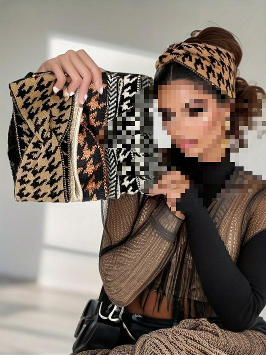 Women's 5-Piece Adjustable Knitted Headbands - Retro Design, High Elasticity for Daily & Outdoor