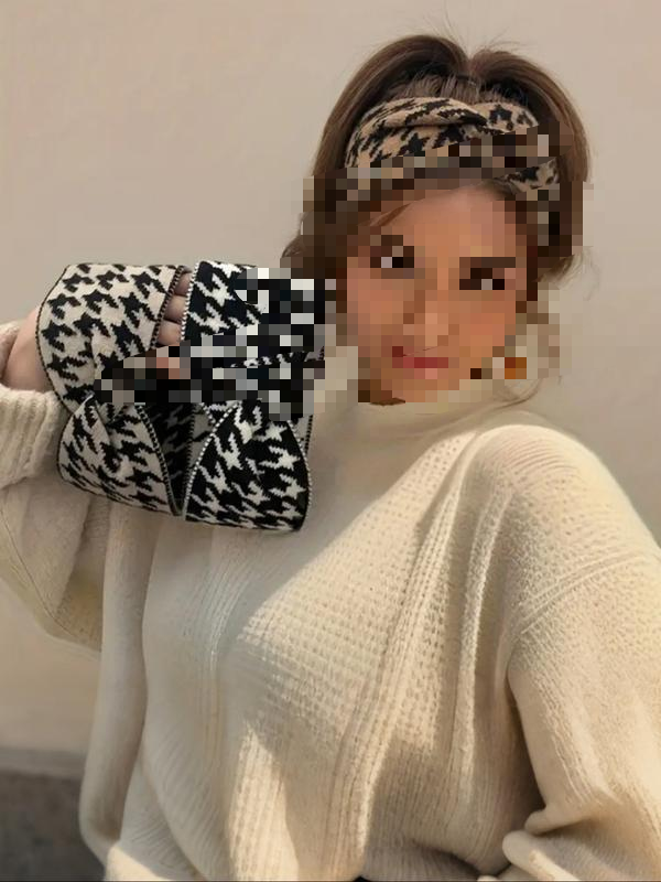 Women's 5-Piece Adjustable Knitted Headbands - Retro Design, High Elasticity for Daily & Outdoor