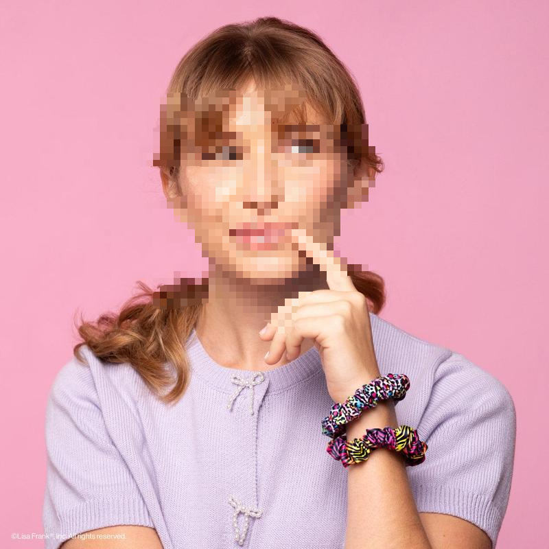 Lisa Frank x Kitsch Collaboration - Rainbow Leopard Ruched Satin Scrunchies