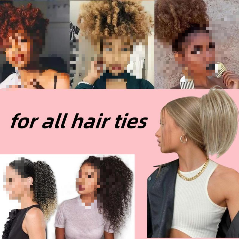 2 Pcs Women/Girls Adjustable Satin Scrunchies - Soft Silk-Like for Thick Curly 4c Natural Hair (Black)