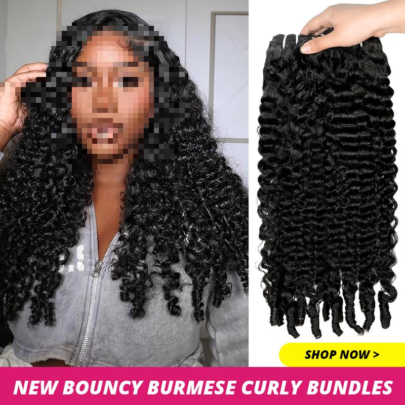 Burmese Curly Human Hair Weave Bundles - Quick Weave Spiral Curly Extensions for Black Women