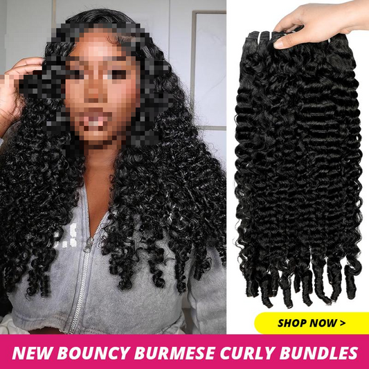 Burmese Curly Human Hair Weave Bundles - Quick Weave Spiral Curly Extensions for Black Women