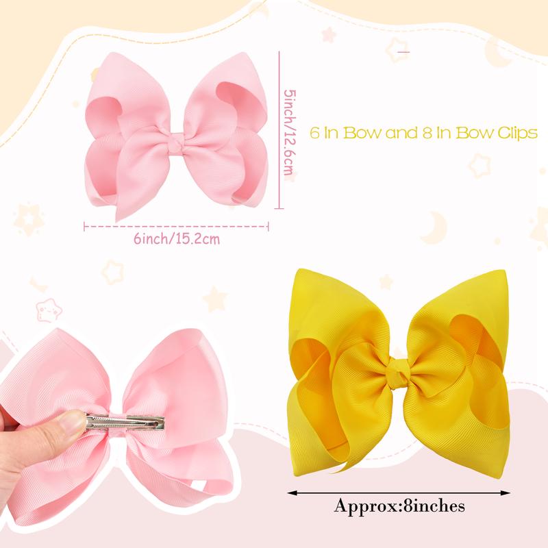 40 Pcs Grosgrain Ribbon Hair Bows Clips, 4.5 Inch & 3 Inch Boutique Alligator Clips Barrettes, Assorted Pairs Hair Accessories for Girls