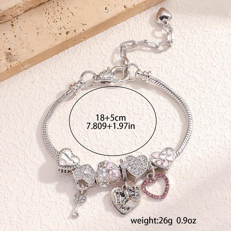 Dainty Heart CZ Cartoon Friendship Bracelet - Adjustable Snake Chain, Perfect Gift for Women, Friends, Mom & Teens