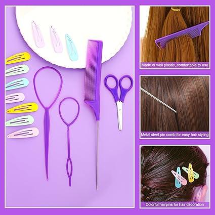 32 Colorful Elastic Hair Rubber Bands (1700 Pcs) +14 Styling Tools - Toddlers & Girls