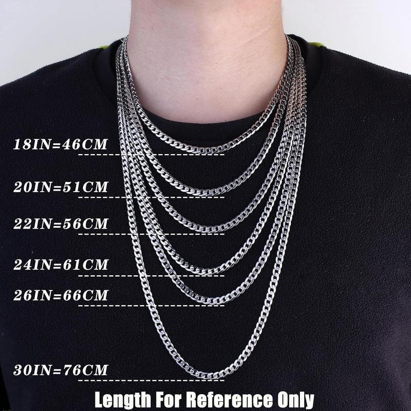 Unisex 925 Silver Cross Necklace by MILACOLATO – 5mm Cuban/Figaro Link Chain