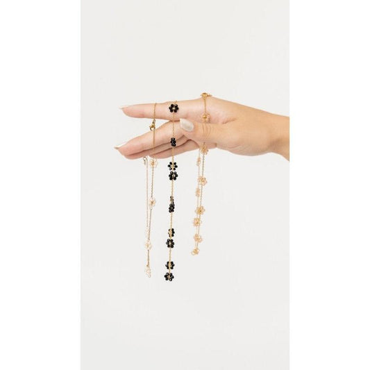 Christmas Gift Handmade Flower Necklace - Sand Pearl Vacuum Plated Fade-Resistant Jewelry