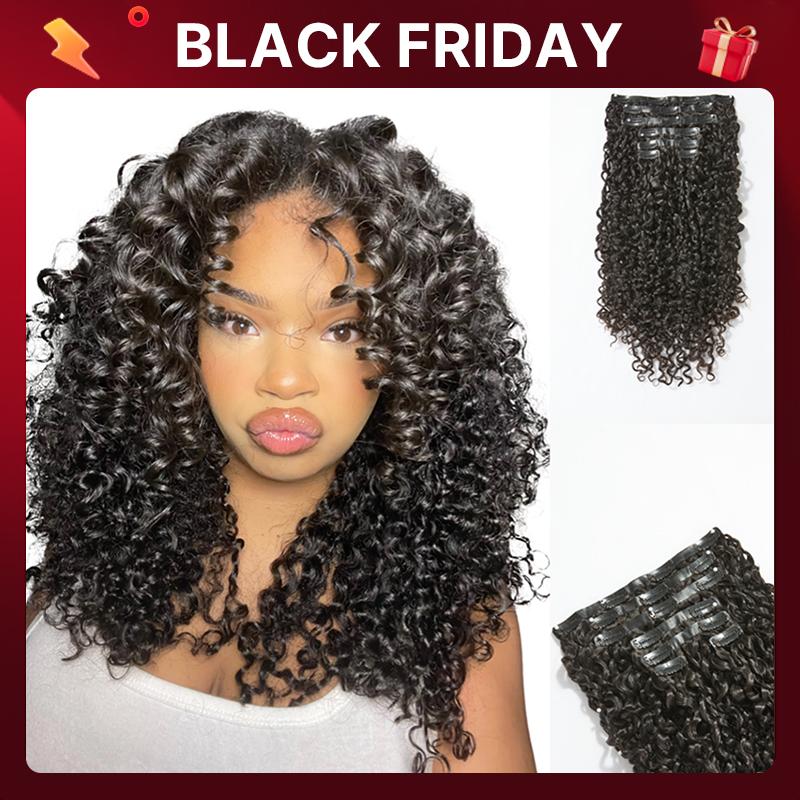 100% Virgin Human Hair Clip-Ins - LUVME Seamless Edge (Straight/Body Wave/Kinky Curly/Yaki/Messy Burmese)