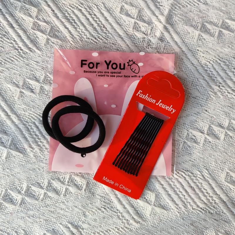 ZGYAIR Hair Clips & Black Elastic Bands - Ponytail Holders for Thick & Curly Hair