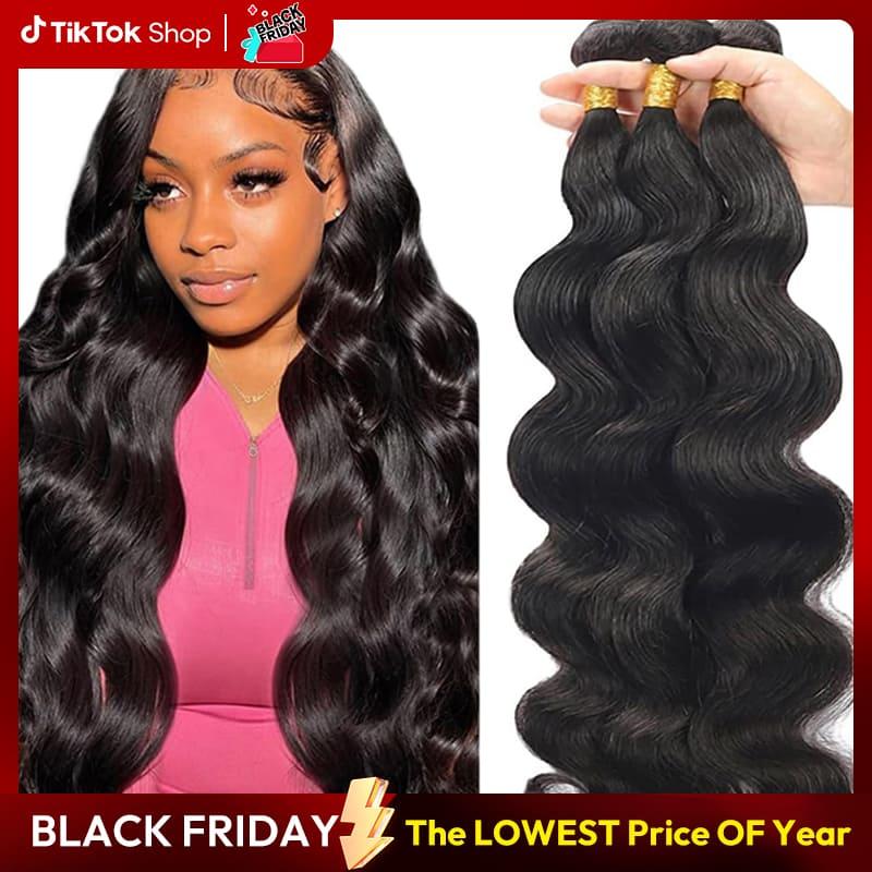 West Kiss Brazilian Virgin Human Hair Bundles - Body/Straight/Deep Wave (Sew-in/Glue-in, Black Friday)