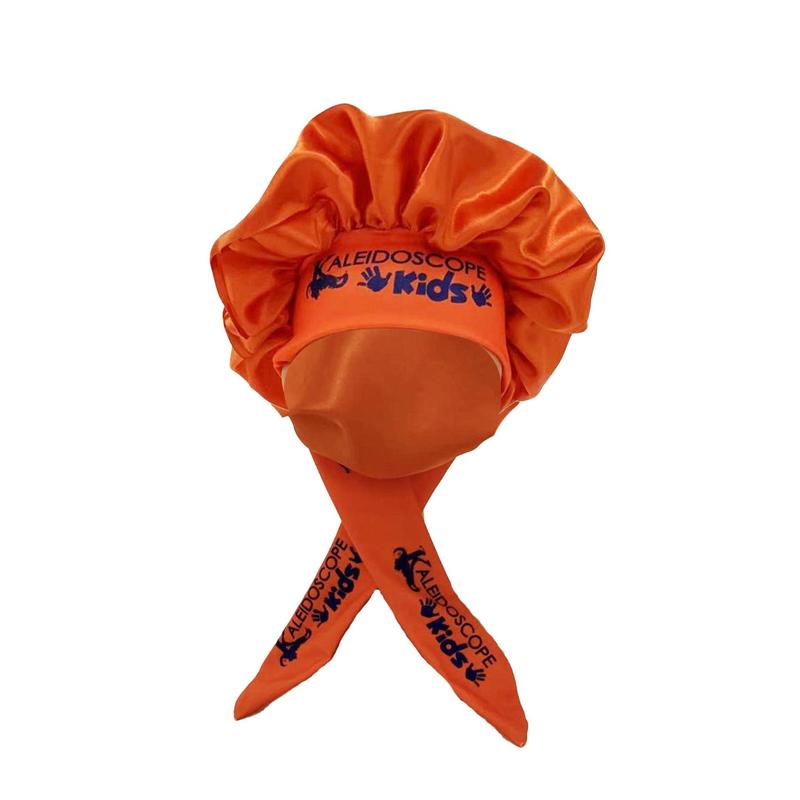 Orange Satin Bonnet for Kids - Kaleidoscope Stylish Hair Accessory