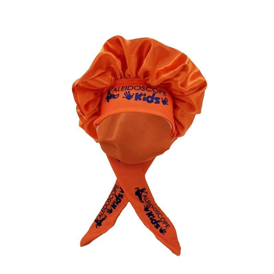 Orange Satin Bonnet for Kids - Kaleidoscope Stylish Hair Accessory