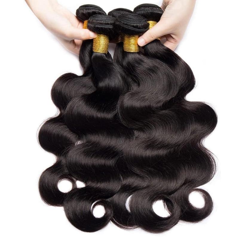Vinisay Brazilian Virgin Hair Bundles - Body Wave/Straight Quick Weave 12-30" Natural Black