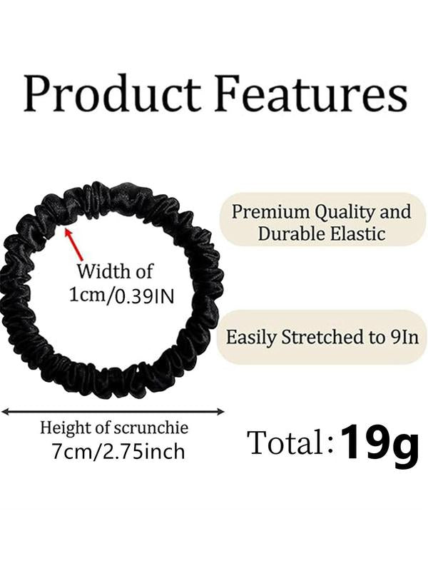 Silk Hair Accessories Set - Soft Gentle Minimalist Scrunchies, Thick Hair-Friendly for Women & Girls