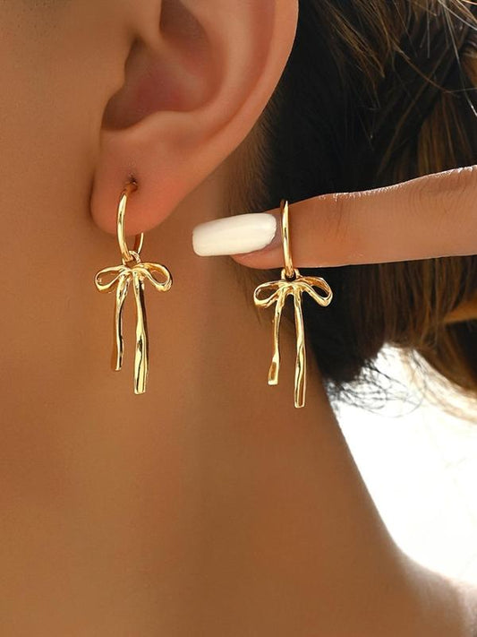 Elegant Bow Design Drop Earrings for Women - Delicate Fashion Accessories Valentine's Day Gift