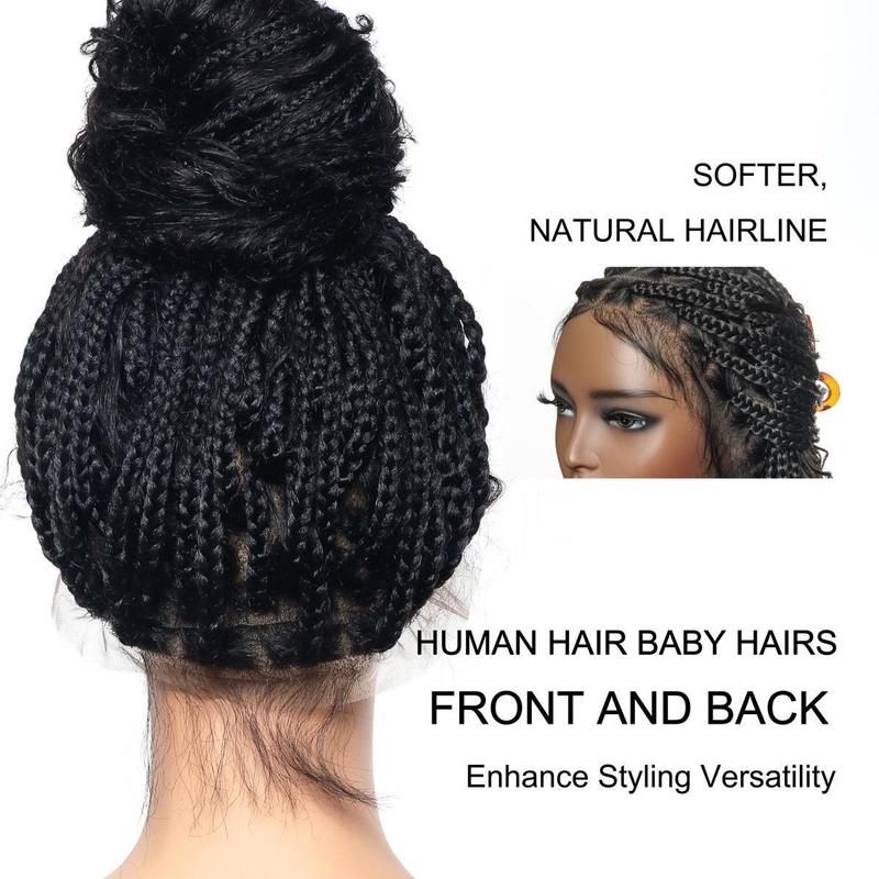 JALIZA 24"/36" Boho Box Braids Wig - 100% Human Hair Blend | Pre-Cut Transparent Lace 86 Strands
