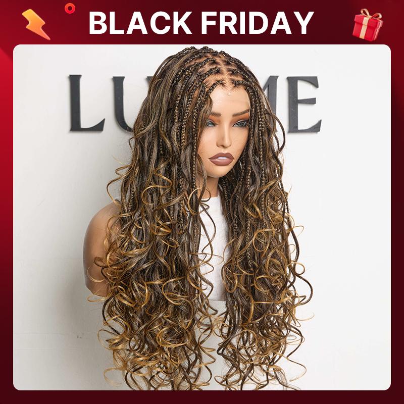Luvme 26 Inch Bohemian French Curl Wig - Full HD Lace Pre-Plucked Pre-Cut Lace, Knotless Natural Hairline