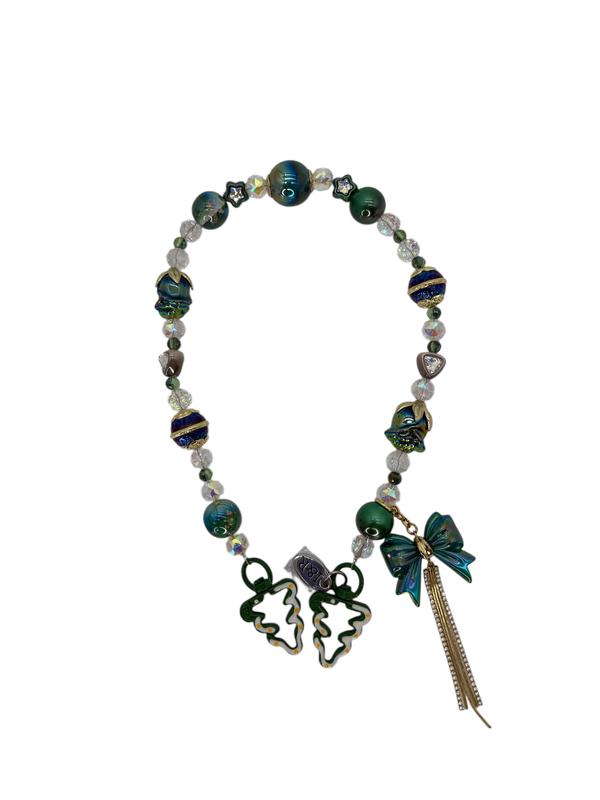 Iris & Rainbow Stainless Steel Beaded Chain Necklace - Style #A3791