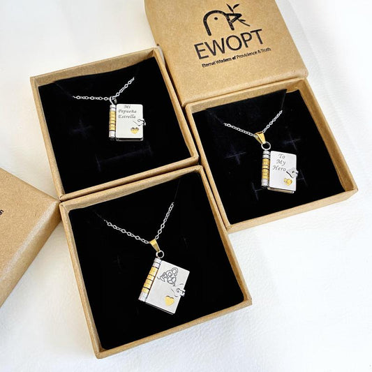 Black Friday Christmas Book Necklace - Loving Gift for Grandkids Daughter Son Jewelry