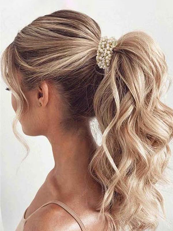 Beaded Elastic Hair Scrunchies - Stylish Durable Ponytail Holders for Women & Girls (Everyday Use)