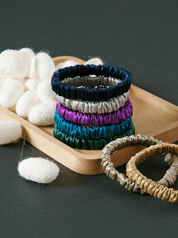 Silk Hair Accessories Set - Soft Gentle Minimalist Scrunchies, Thick Hair-Friendly for Women & Girls