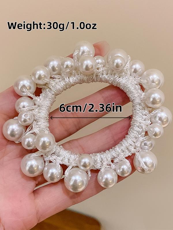 Beaded Elastic Hair Scrunchies - Stylish Durable Ponytail Holders for Women & Girls (Everyday Use)
