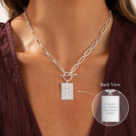 Black Friday Tewiky Cross Choker - Gold Plated Thick Chain Jesus Blessing Hip Hop Jewelry Unisex