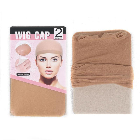 2 Pcs Beige Wig Cap - Shiny Natural Fit for Human Hair Wigs, Fashion Wig Base