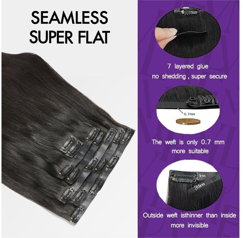 LUVME 100% Virgin Hair Extensions - Invisible Seamless Edge | Straight/Body Wave/Burmese Curly