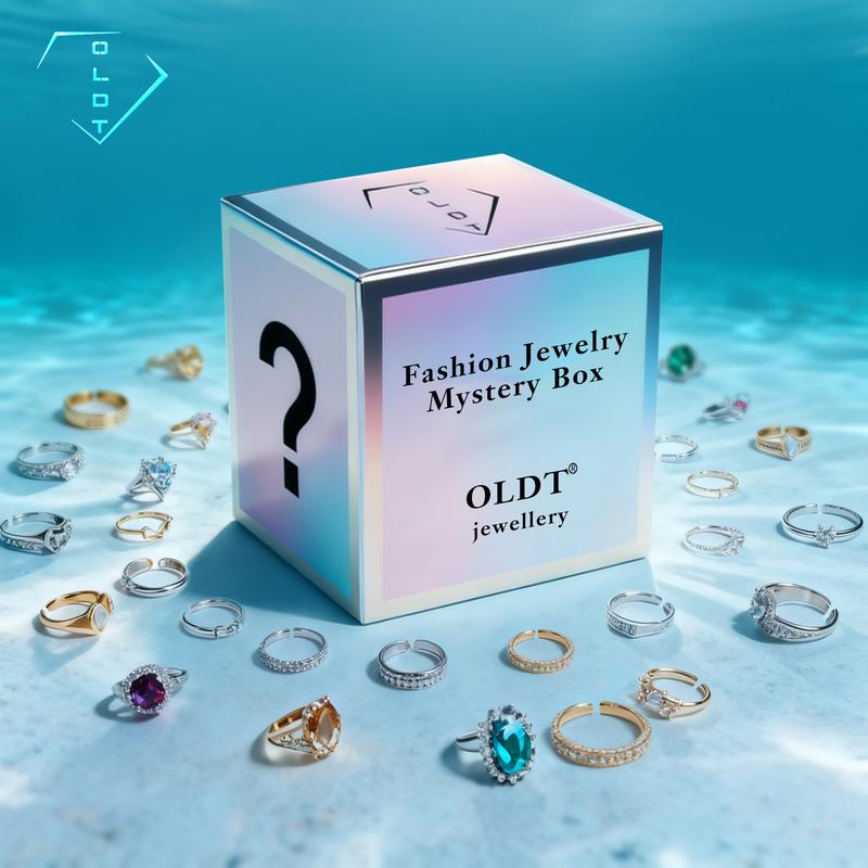Thousand Styles Mystery Blind Box Ring - 14K Plated CZ Adjustable Fashion Jewelry Black Friday Surprise Gift