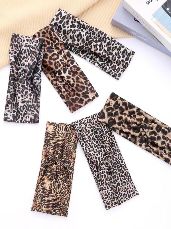 Women's Leopard Print Hair Tie - Casual Minimalist Headwear, Versatile for Thick Hair & Parties
