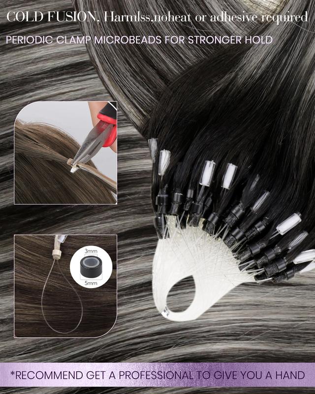 LaaVoo Micro Ring Human Hair Extensions - 56 Gram Real Human Hair Micro Extensions