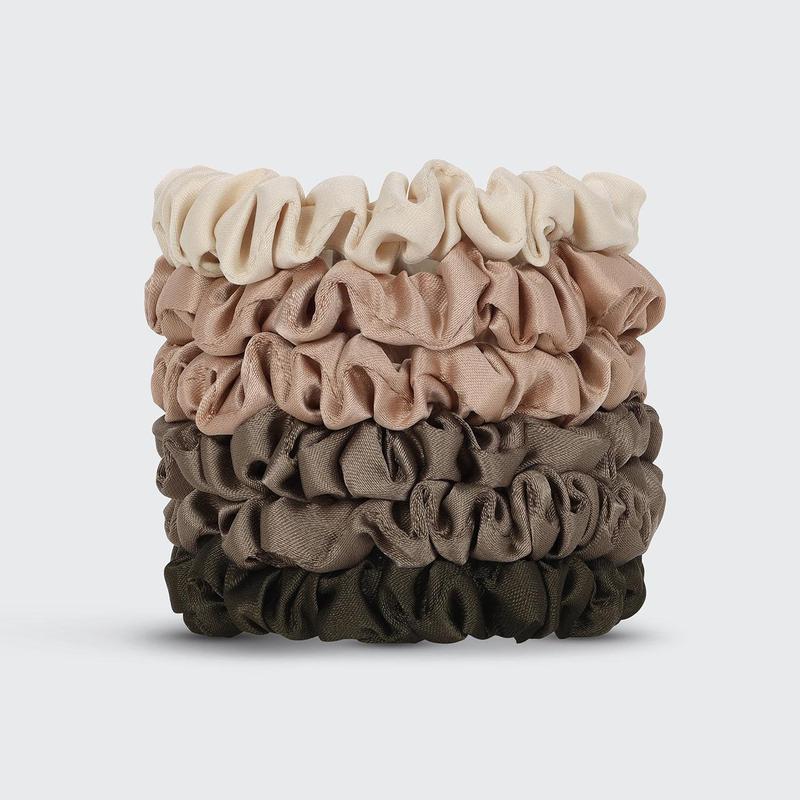 Ultra Petite Eucalyptus Scrunchies - 6pc Satin Hair Ties