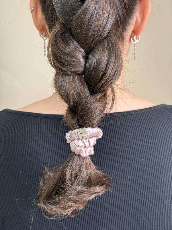 Handmade 100% Real Silk Scrunchies Variety Pack - 2 Medium & 2 Small Hair Accessories