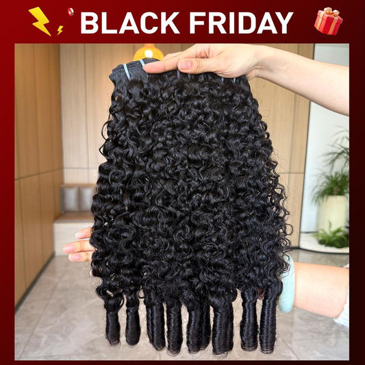 100% Raw Burmese Curly Virgin Hair Bundles - Natural Black Spiral Weft Extensions for Black Women